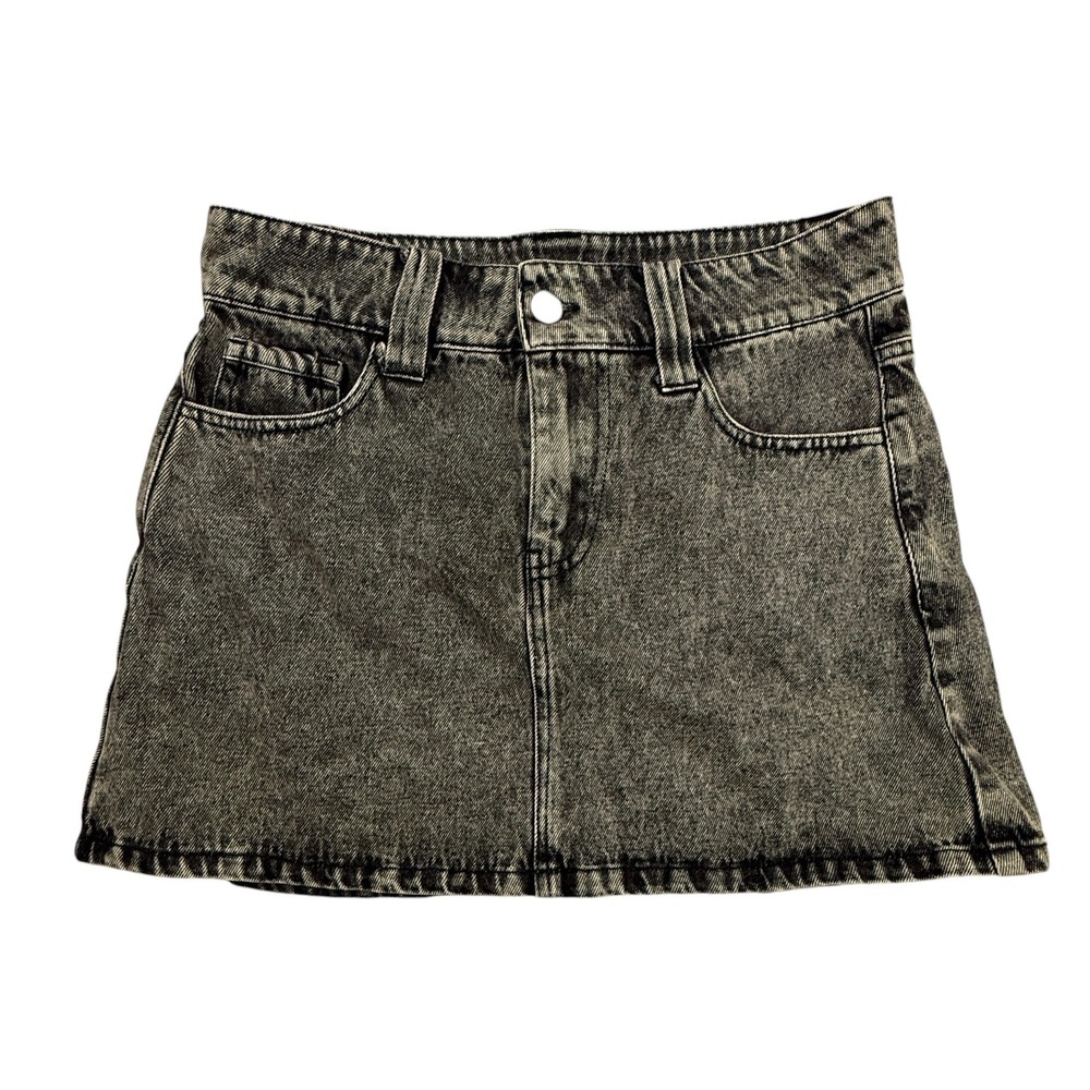 Altar'd State Denim Skirt Women Medium Grey Acid Wash Mini Casual Cotton